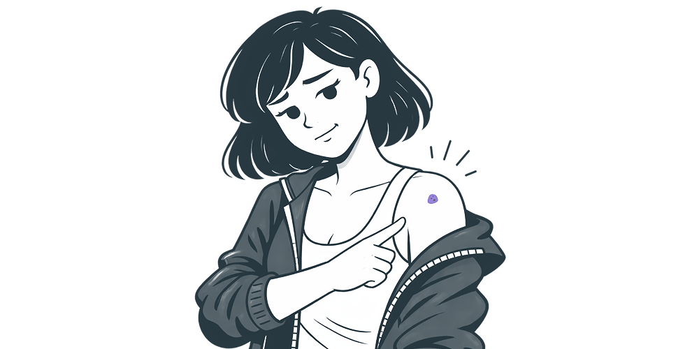 Ilustração de foto geral da lesão